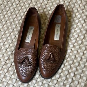 A. Marinelli Woven Tassel Brown Flats